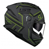 Capacete Moto Fechado Ls2 Ff808 Stream 2 Maze Esportivo C/ Óculos Interno Lançamento C/ Selo Inmetro - Preto Verde