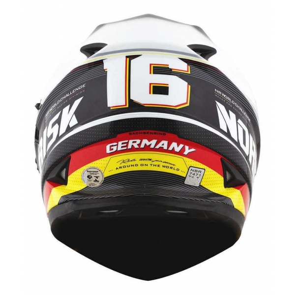 Capacete Moto Esportivo Fechado Norisk Ff302 Soul Grand Prix Germany Alemanha C/ Óculos Interno C/ Selo Inmetro