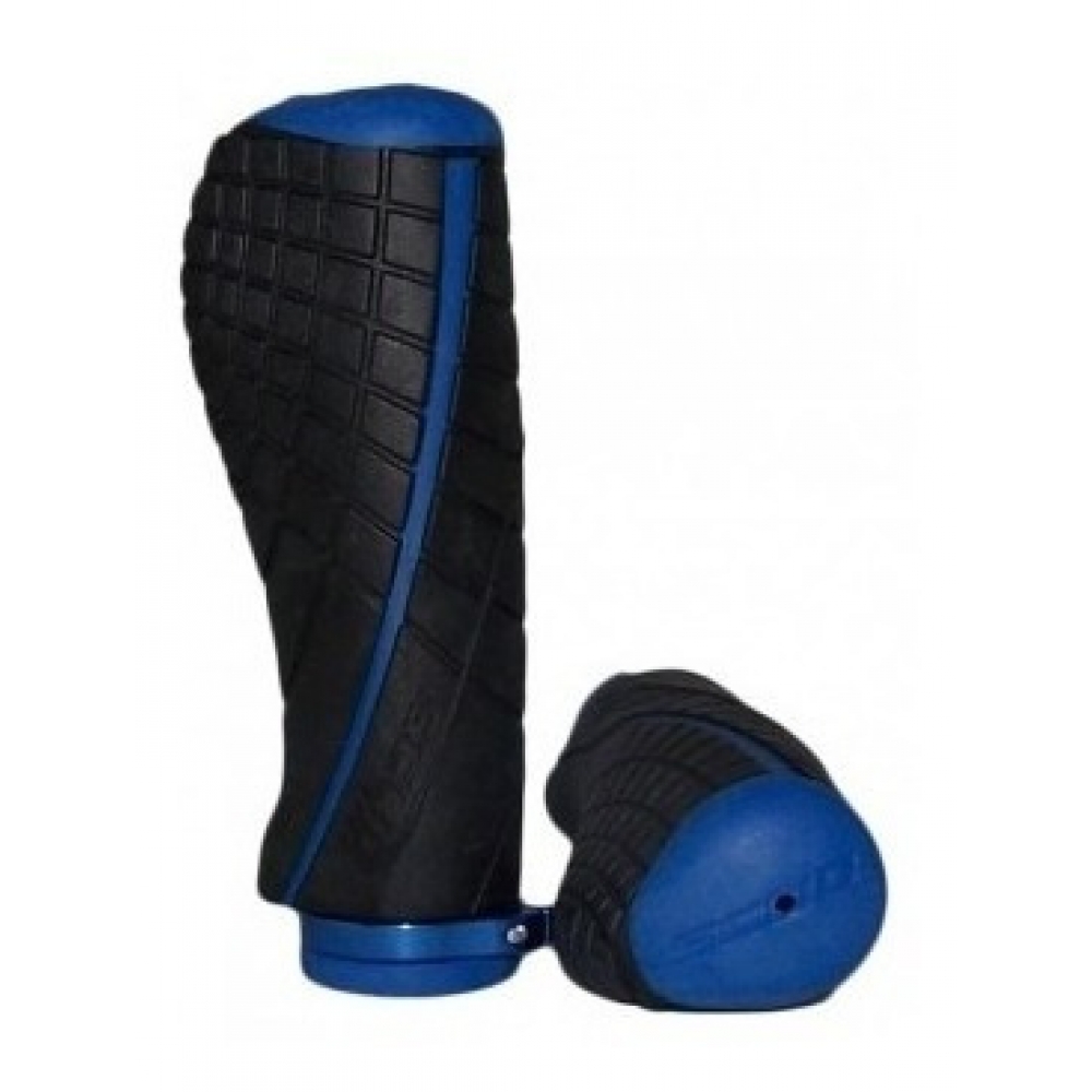 Par De Manopla Punho Moto Concept 2 Ergonômica Anatômica Descanso P/ Mão Scud Preto / Azul - Azul