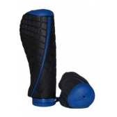 Par De Manopla Punho Moto Concept 2 Ergonômica Anatômica Descanso P/ Mão Scud Preto / Azul - Azul