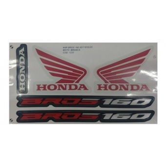 Kit Adesivos Faixa Bros 160 Es 2017 2018 Branca Jogo Adesivo