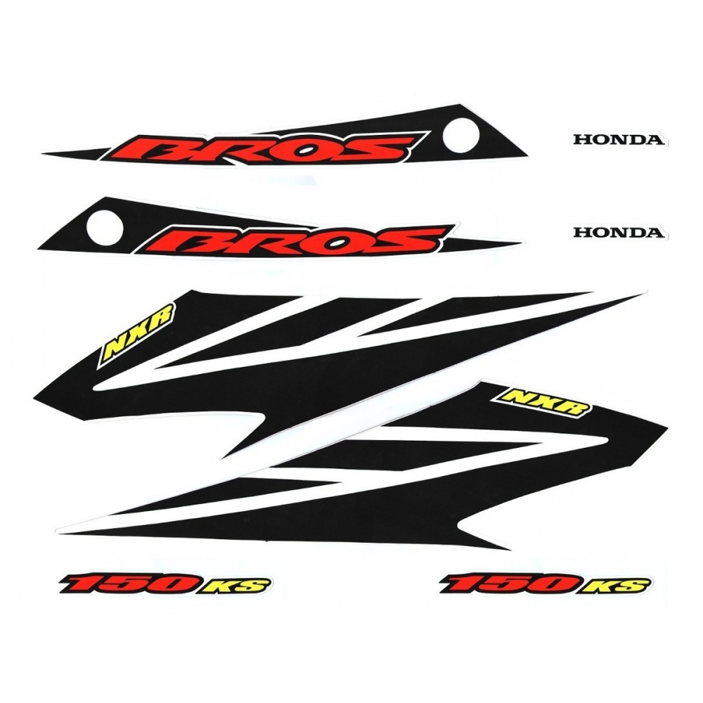 Kit Adesivos Faixas Moto NXR Bros 150 KS 2007 Branca Jogo Adesivo Jotaesse