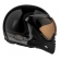 Capacete Moto Aberto Peels F-21 F21 Click Yesterday Vintage Retro C/ 2 Viseiras Queixeira Removível - Preto Cinza Brilho