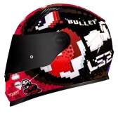 Capacete Moto Esportivo Fechado Ls2 Ff358 Classic Bullet Pixel Pixels Super Mario Preto Vermelho C/ Selo Inmetro