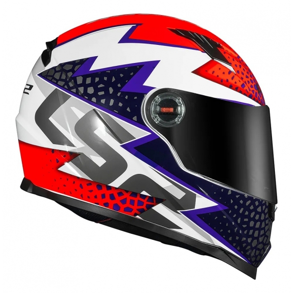 Capacete Moto Esportivo Fechado Ls2 Ff358 Classic Speedy Branco Roxo Laranja C/ Selo Inmetro