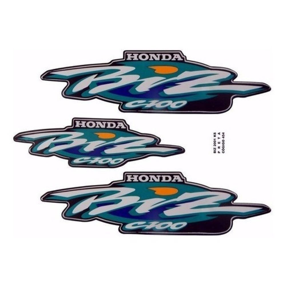 Kit Adesivos Faixa Biz 100 Ks 2001 Preta Jogo Adesivo