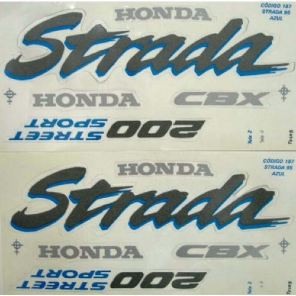 Kit Adesivos Faixa Cbx 200 Strada 1995 Azul Jogo Adesivo