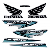 Kit Adesivos Faixas Moto CG Titan 150 ES 2007 Prata Jogo Adesivo