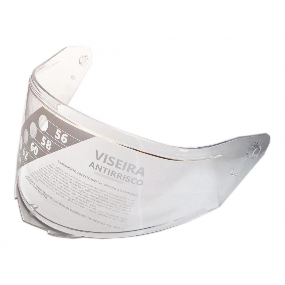 Viseira Cristal Incolor Antirrisco Capacete Helt Avant Bull Night Original - Cristal Transparente