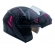 Capacete Moto Feminino Articulado Robocop Peels Urban U-Rb2 Dynamic Escamoteável C/ Óculos Interno C/ Selo Inmetro - preto e rosa