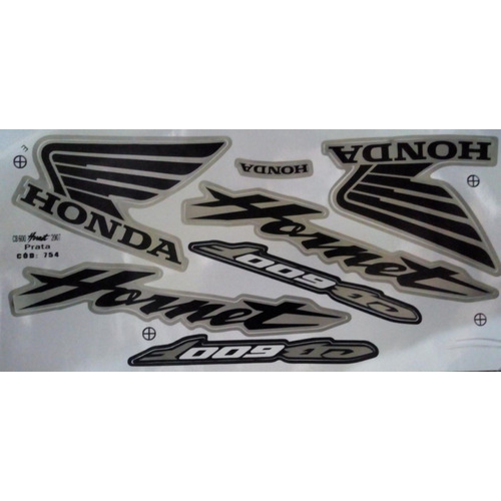 Kit Adesivos Faixa Cb 600 Hornet Prata Cinza 07 Jogo Adesivo