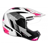 Capacete Moto Feminino Bieffe 3 Sport React Cross Trilha Branco Rosa C/ Selo Inmetro Lançamento