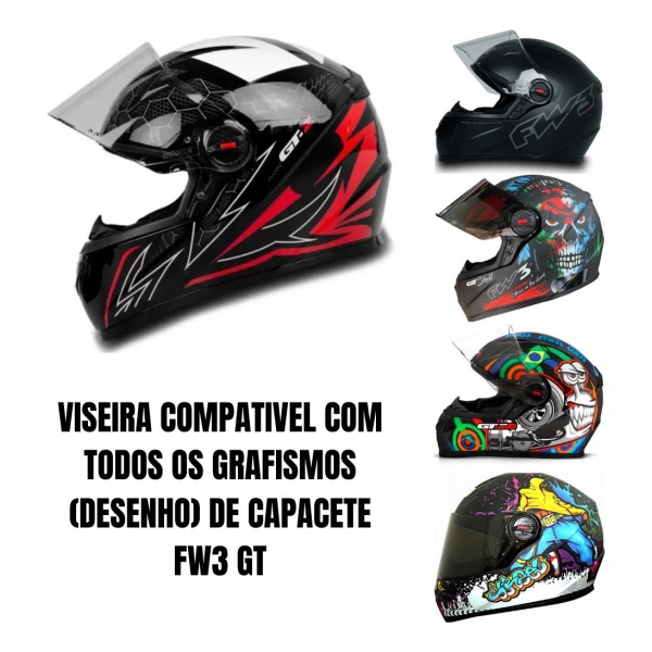 Viseira Colorida Capacete Ls2 Ff358 Ff396 Fw3 Gt Gtn Gtx Gt5 Gt2 Anti Risco Proteção UV Original LS2 - Fumê