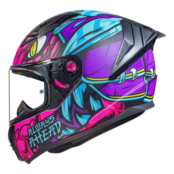 Capacete Moto LS2 FF810 Vigo Drillox Roxo Rosa Fosco C/ Spoiler Masculino Feminino Lançamento