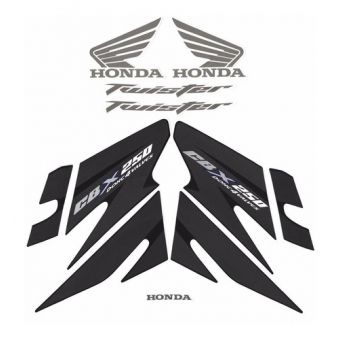 Kit Adesivos Faixa Cbx 250 Twister 2008 Preta Jogo Adesivo Cartela Modelo Original