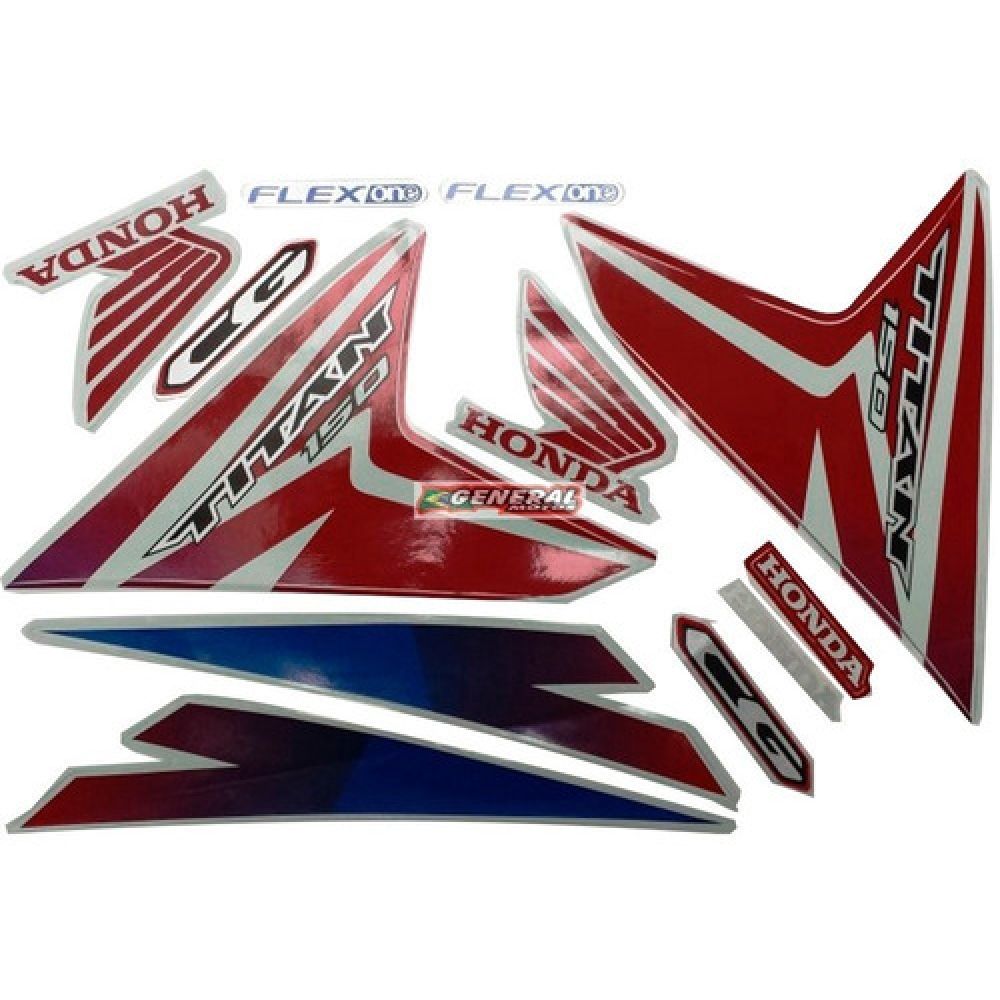 Kit Adesivos Faixa Titan 150 Ex 2015 Branca Jogo Adesivo