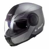 Capacete Moto Articulado Robocop LS2 FF902 Scope Monocolor Titanium Fosco Escamoteável C/ Óculos - Preto Fosco