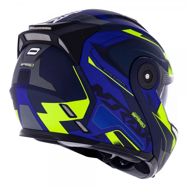 Capacete Moto Robocop Escamoteável Norisk Route FF345 Speedmax Articulado C/ Óculos E Selo Inmetro - Azul Amarelo Fosco