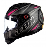 Capacete Moto Feminino Esportivo Peels Icon 23 Fast C/ Selo Inmetro - Preto / Rosa