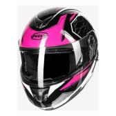 Capacete Moto Feminino Articulado Robocop Peels Urban U-Rb2 Ocean Escamoteável C/ Óculos Interno C/ Selo Inmetro - preto e rosa