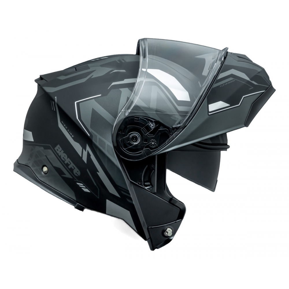 Capacete Moto Robocop Bieffe Premium B- Dynamic Attractie Preto Escamoteavel C/ Óculos Lançamento
