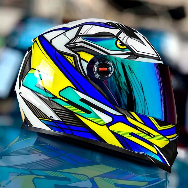 Capacete Moto Fechado Ls2 Ff358 Classic Xdron Brasil Amarelo Azul Branco Esportivo C/ Selo Inmetro