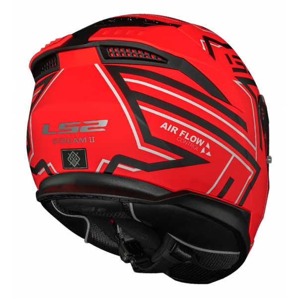 Capacete Moto Fechado Ls2 Ff808 Stream 2 Maze Esportivo C/ Óculos Interno Lançamento C/ Selo Inmetro - Vermelho Preto