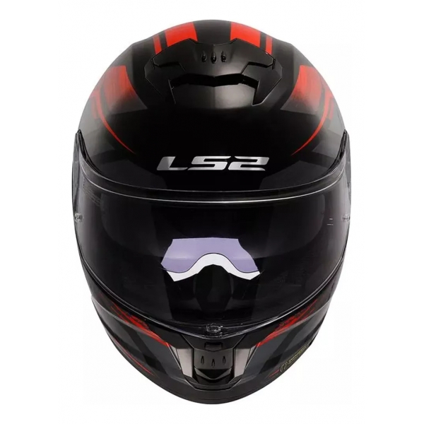 Capacete Moto Fechado Ls2 Ff808 Stream 2 Fury Preto Vermelho C/ Óculos Interno C/ Selo Inmetro
