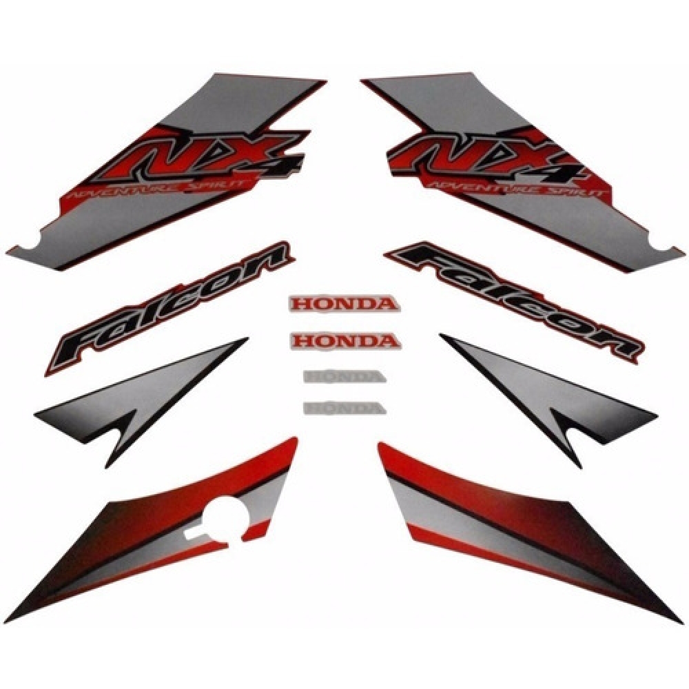 Kit Adesivos Faixa Nx 400 Falcon Vermelha 2004 Jogo Adesivo