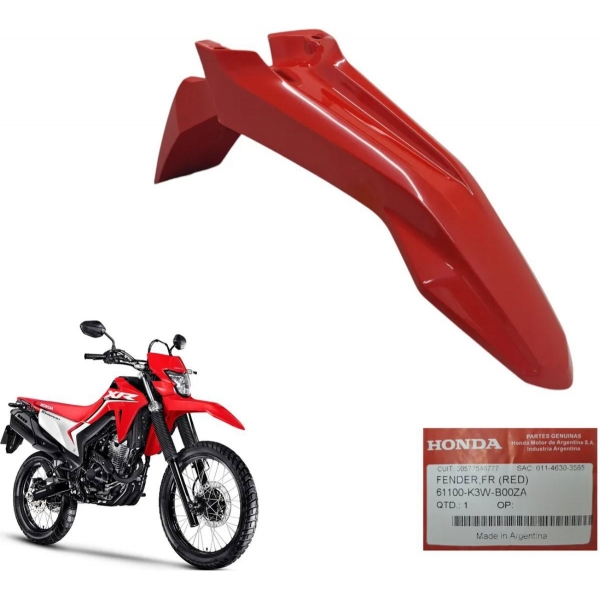 Paralama Dianteiro Vermelho Moto Xr 300l Xr 300 L Tornado 2024 2025 Original Honda Vermelho - Preto