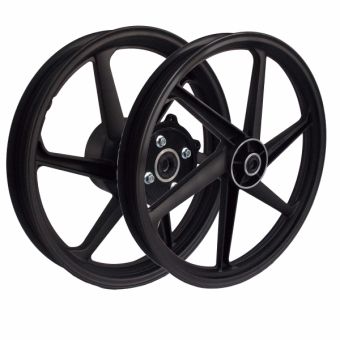 Roda Liga Leve Magnésio Moto Bros 160 ESDD ( Freio a Disco Nas Duas Rodas ) 6 Palitos Preta