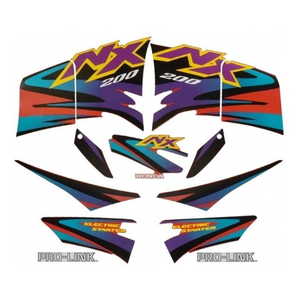 Kit Adesivos Faixa Nx 200 Laranja 1998 Nx200 98 Jogo Adesivo