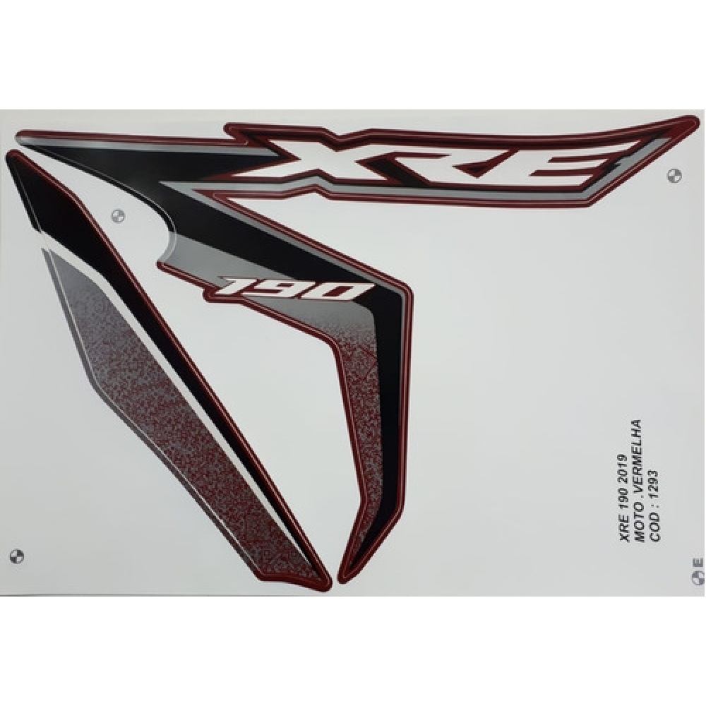 Kit Adesivos Faixas Honda Xre 190 Vermelha 2019 Jogo Adesivo