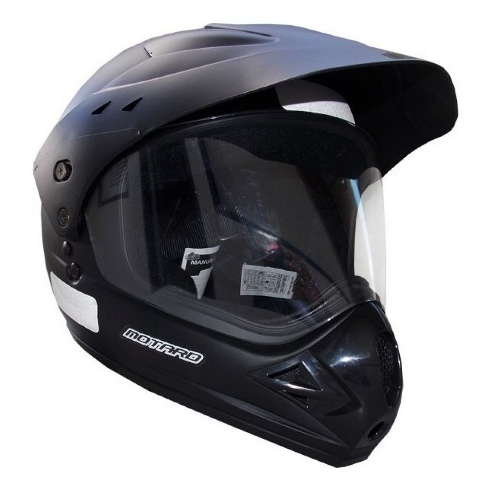 Capacete Ebf Motard C/ Viseira Motocross Trilha Preto Fosco