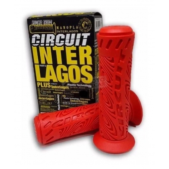 Par De Manopla Punho Moto Titan Fan 125 150 160 Xre 300 Xr 250 Tornado Ybr 125 Circuit Interlagos Vermelha