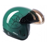 Capacete Moto Peels Mirage F 21 F-21 North Navy Custom Aviador C/ 2 Viseiras Queixeira Removível - Preto Verde