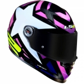 Capacete Moto Feminino Fechado Ls2 Ff358 Classic FF358 Starwar Preto Rosa Esportivo C/ Selo Inmetro