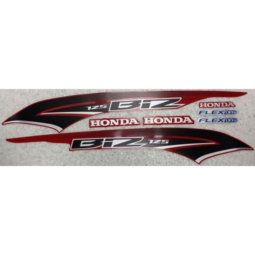 Kit Adesivos Faixa Biz 125 Ex 2015 Vermelha Jogo Adesivo