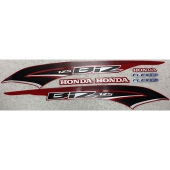 Kit Adesivos Faixa Biz 125 Ex 2015 Vermelha Jogo Adesivo