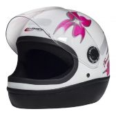 Capacete Feminino Taurus San Marino Formula 1R C/ Flor Femme Modelo Novo - Branco
