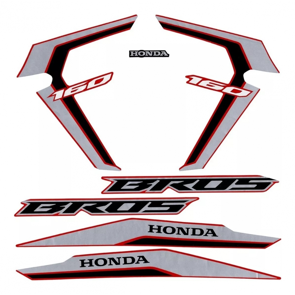 Kit Adesivos Faixas Moto NXR 160 ESDD 2022 Vermelha Jogo Adesivo Jotaesse