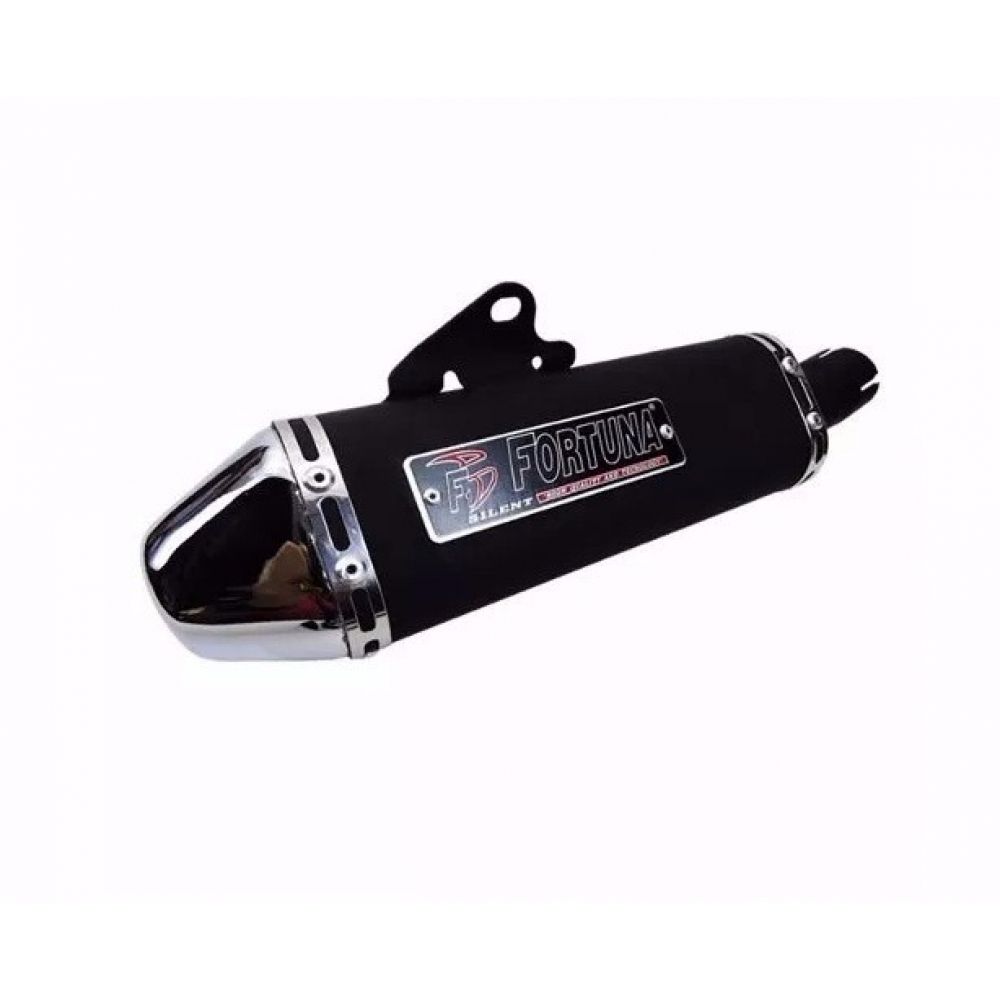 Escapamento Escape Esportivo Moto Cb 250 Twister 2016 2017 2018 2019 2020 2021 2022 2023 F1 Tri Oval Mini ( Curto ) Fortuna - Preto