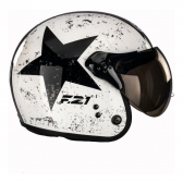 Capacete Moto Aberto Custom Moto Peels Mirage F21 Old Tank Preto Branco C/ Selo Inmetro