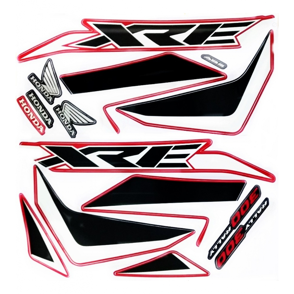 Kit Adesivos Faixas Moto Xre 300 Rally 2022 Vermelha Jogo Adesivo