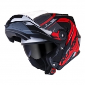 Capacete Moto Robocop Escamoteável Norisk Route FF345 Speedmax Articulado C/ Óculos E Selo Inmetro - Preto Vermelho Fosco