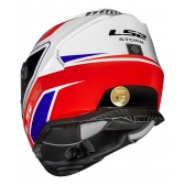 Capacete Moto Fechado Ls2 Ff800 Storm Fist Branco Vermelho C/ Óculos Interno C/ Selo Inmetro