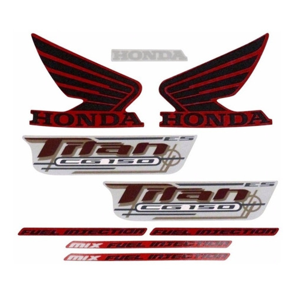 Kit Adesivos Faixa Titan 150 Es Vermelha 2010 Jogo Adesivo