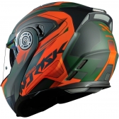 Capacete Moto Robocop Escamoteável Norisk Route FF345 Speedmax Articulado C/ Óculos E Selo Inmetro - Verde Laranja Fosco