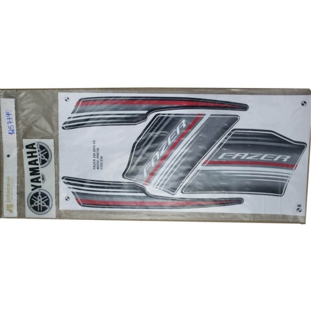 Kit Adesivos Faixas Fazer 250 Preta 2015 Jogo Adesivo