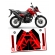 Kit Adesivos Faixas Moto XTZ 150 Crosser 2023 2024 Vermelha Jogo Adesivo Jotaesse